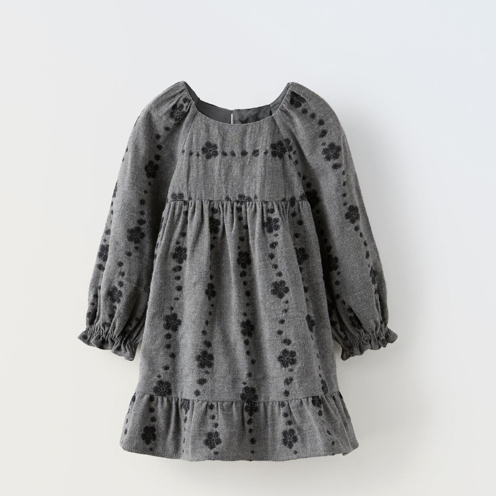 Zara girls floral jacquard dress
